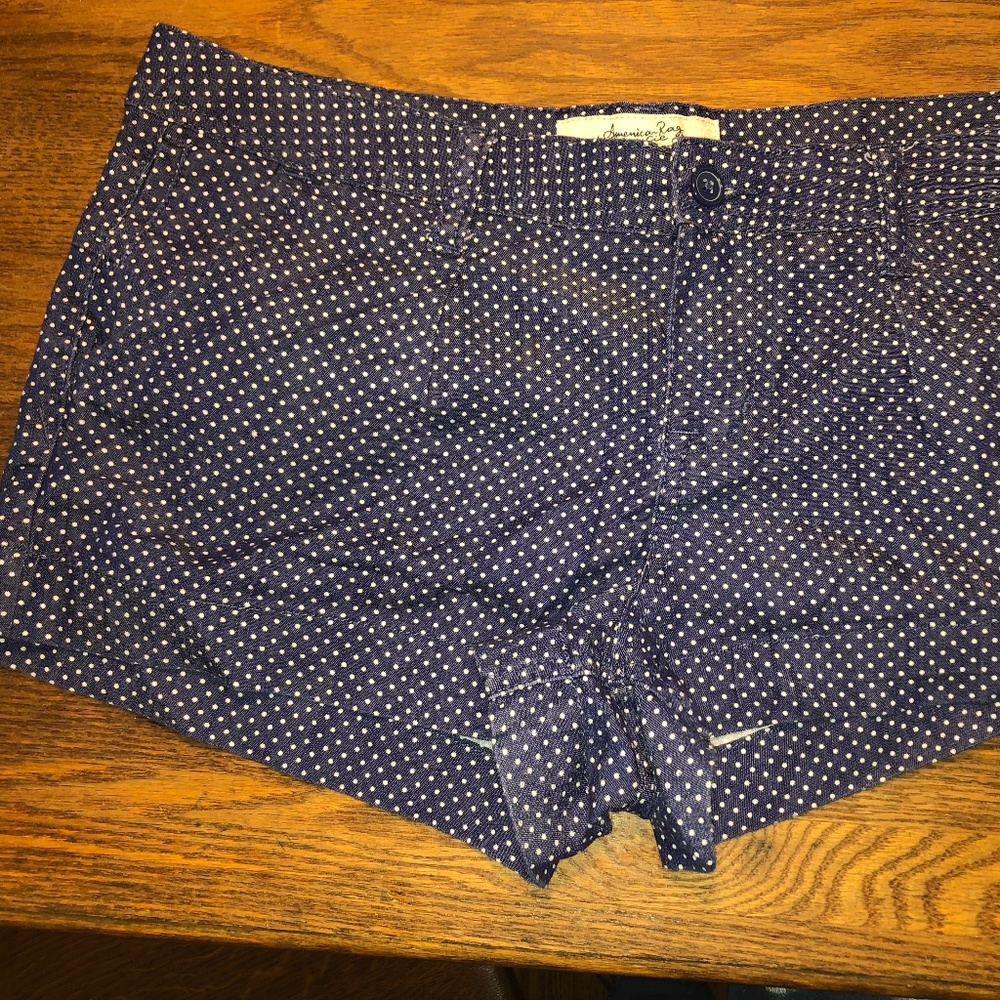 Blue and White Polka Dot Shorts